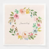 水彩花の名前結婚の夕食のサイズ (正面)