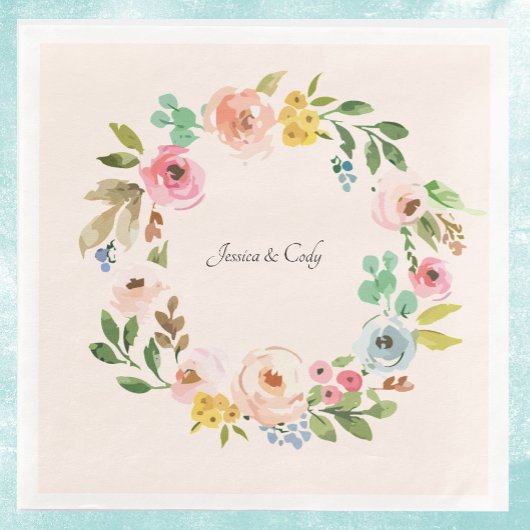 水彩花の名前結婚の夕食のサイズ