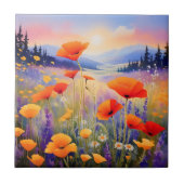 水彩花の咲く風景 タイル (正面)