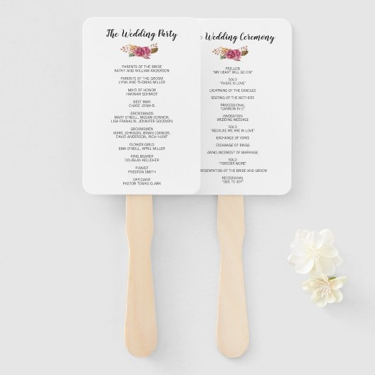 水彩花の国ボヘミ素朴アンプログラム ハンドファン (正面&裏面)