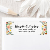 水彩花の枠縁ど ラベル (インサイチュ)