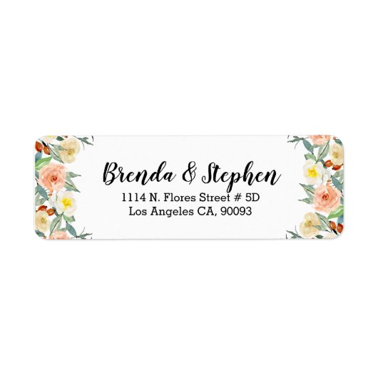 水彩花の枠縁ど ラベル (正面)