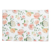 水彩花の模様（桃） 枕カバー (裏面-左)