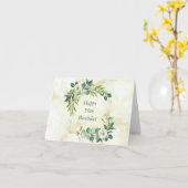 水彩花の水彩枠 カード (黄色い花)