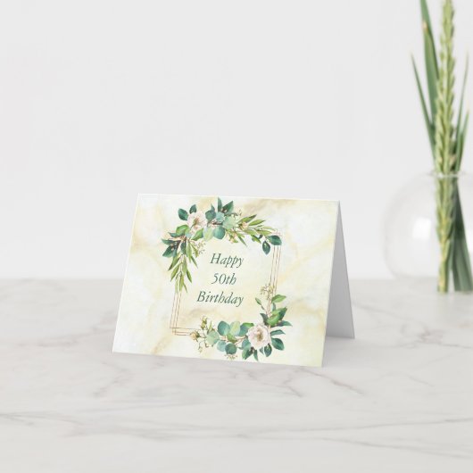 水彩花の水彩枠 カード (正面)