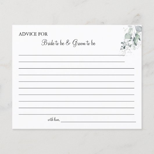 水彩花の結婚アドバイスカードシャワー チラシ (正面)