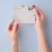 水彩花の結婚アドバイスカードシャワー チラシ (手)