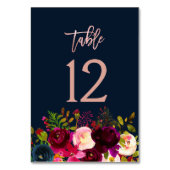 水彩花の結婚バラ金ゴールド表番号 テーブルナンバー (裏面)