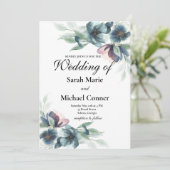 水彩花の結婚式招待状 招待状 (スタンド正面)