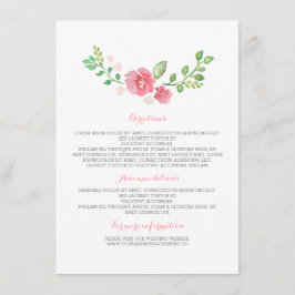 水彩花の結婚式詳細 - 情報 エンクロージャーカード