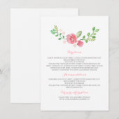 水彩花の結婚式詳細 - 情報 エンクロージャーカード (正面/裏面)