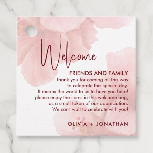 水彩花の結婚歓迎抱き枕 フェイバータグ (正面)