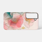 水彩花の背エレガント景 SAMSUNG GALAXYケース (裏面横)