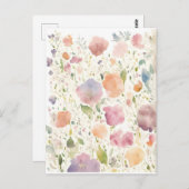 水彩花の背景 ポストカード (正面/裏面)