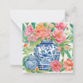 水彩花の贈り物のチノイスリージンジャージャー ノートカード (正面)