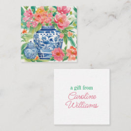 水彩花の贈り物のチノイスリージンジャージャー ノートカード