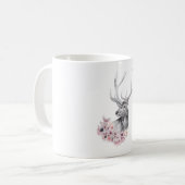 水彩花の鹿 コーヒーマグカップ (正面左)
