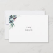 水彩花のRSVPカード 出欠カード (裏面)