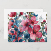 水彩花はがき ポストカード (正面/裏面)