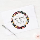 水彩花はっきりした模様 ラウンドシール (封筒)