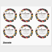 水彩花はっきりした模様 ラウンドシール (シート)