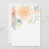 水彩花びらとプロセッコブライダルシャワー 招待状 (裏面)