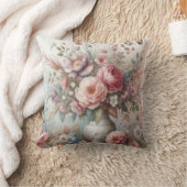 水彩花びら クッション (ブランケット)