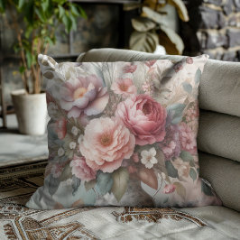 水彩花びら クッション