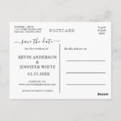 水彩花ほこりっぽい青デートを保存 ポストカード (裏面)