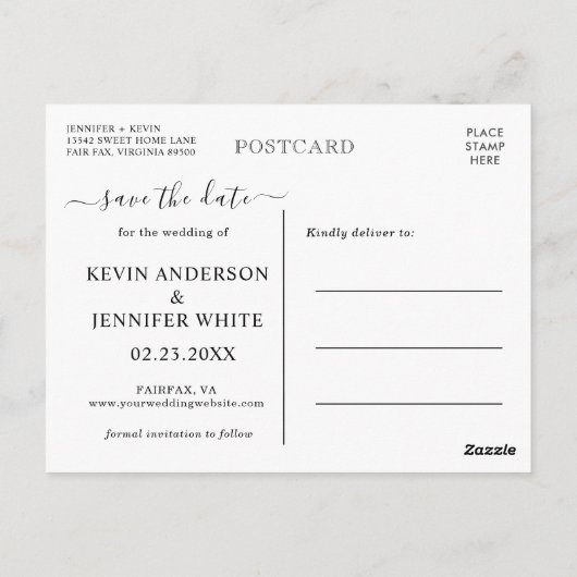 水彩花ほこりっぽい青デートを保存 ポストカード (裏面)