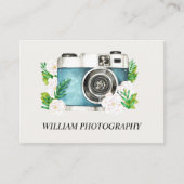 水彩花を使用したカメラ 名刺 (正面)