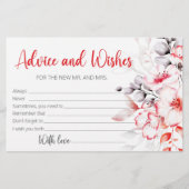 水彩花アドバイスとウィッシュブライダルシャワー 便箋 (正面)