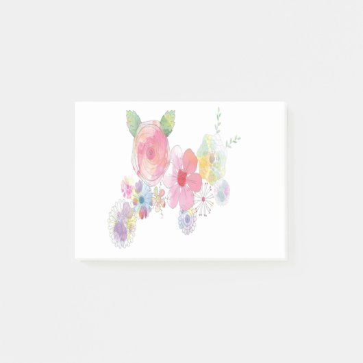 水彩花アート ポストイット (正面)