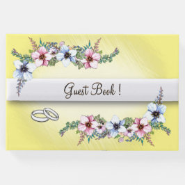 水彩花イエローシャイン結婚ズゲストブック ゲストブック