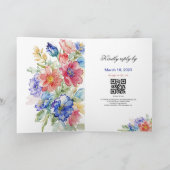 **水彩花イラストのウェディング** 招待状 (内部)