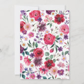 **水彩花イラストのウェディング** 招待状 (裏面)