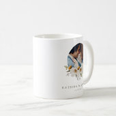 水彩花イラストの結婚式フォトマグ コーヒーマグカップ (正面右)