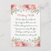 水彩花イラストの結婚式 ウェディング ウィッシュ ウェル カード (正面)
