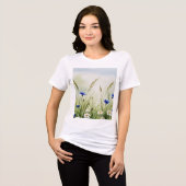 水彩花イラスト トライブレンドTシャツ (正面全面)