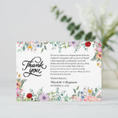 水彩花イラスト 結婚記念 贈り物 サンキューカード (スタンド正面)