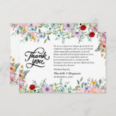 水彩花イラスト 結婚記念 贈り物 サンキューカード (正面/裏面)