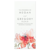 水彩花エレガントトレンディー結婚式 プログラム