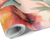 水彩花エレガント包み紙 ラッピングペーパー (ロールコーナー)