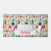 水彩花エレガント名 デスクマット (キーボード&マウス)