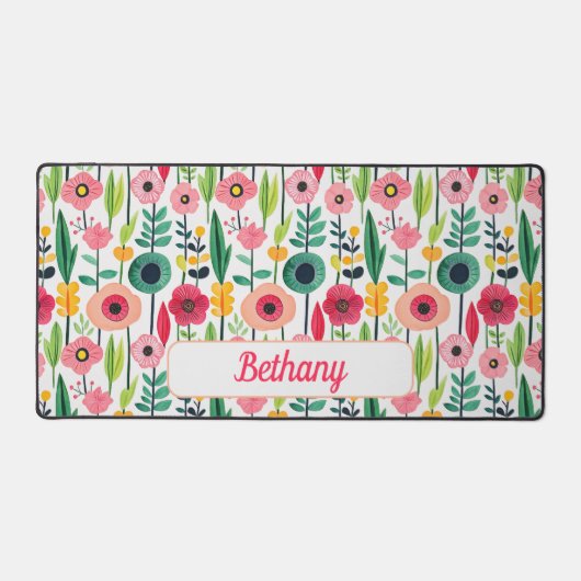 水彩花エレガント名 デスクマット (正面)