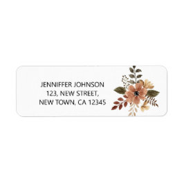 水彩花エレガント差出人住所ラベル ラベル