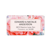 水彩花エレガント差出人住所 ラベル (正面)