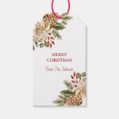 水彩花エレガント松 ギフトタグ (正面)