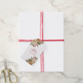 水彩花エレガント松 ギフトタグ (より糸付き)