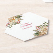 水彩花エレガント松 ペーパーコースター (アングル)